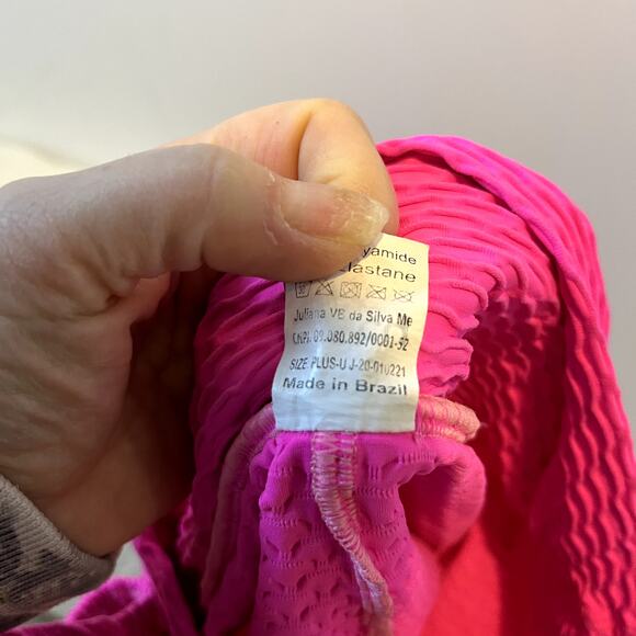 Booty By Brabants Croco Skin Bike Shorts Sports Bra Matching Set Pink Large - Picture 3 of 3